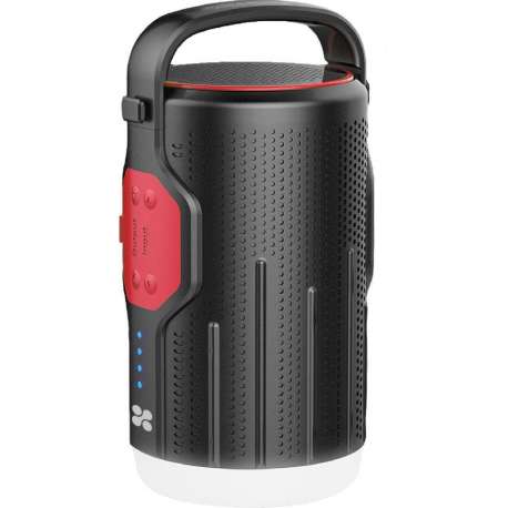 Promate Campmate-2 Draadloze Luidspreker met Ingebouwde Powerbank en LED lamp - Rood