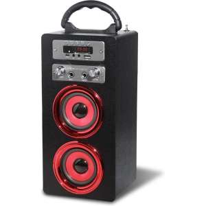 Pure acoustics MCP20BLRD - Portable karaoke systeem met bluetooth, USB, SD en FM radio - zwart