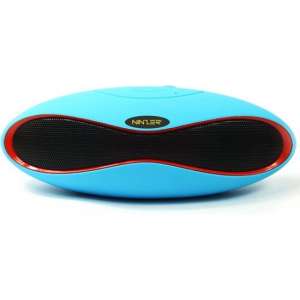 Ninzer® Bluetooth Speaker met micro SD slot, USB poort en radio en ingebouwde microfoon | Blauw