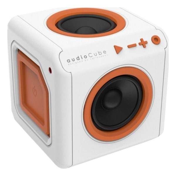 Allocacoc AudioCube Portable EU - Bluetooth - Accu Speaker - Wit/Oranje