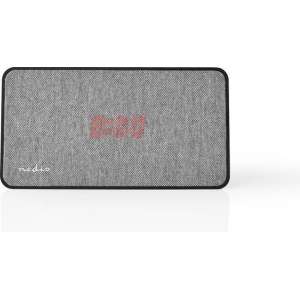 Nedis Fabric Bluetooth® Speaker | 15 W | Up to 4 Hours Playtime |Digital Clock | Grey / Black