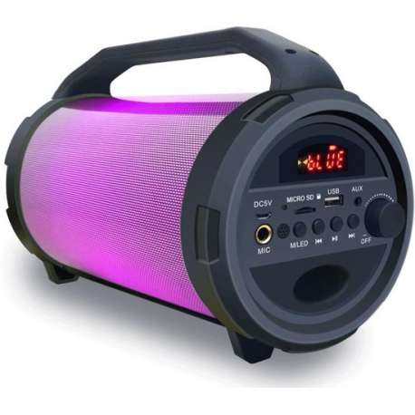 BLUETOOTH SOUNDBOX MET USB, MICRO-SD & MICROFOON (PARTY-TUBELED)