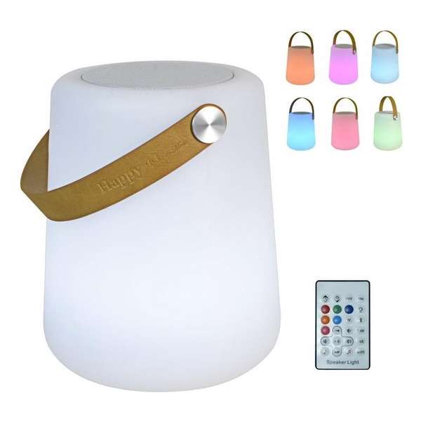 HAPPY 41 by Marie ICE WHITE with Colours - Wit + Kleuren LED Lamp + Draadloze Bluetooth Sp