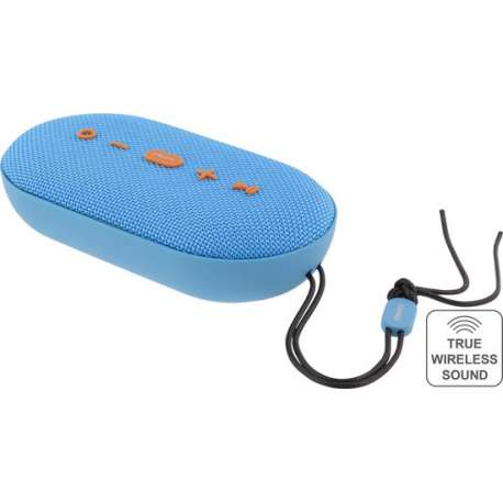 STREETZ CM755 Waterbestendig Bluetooth speaker IPX5 - Stof ontwerp - 2x5W - TWS - Blauw