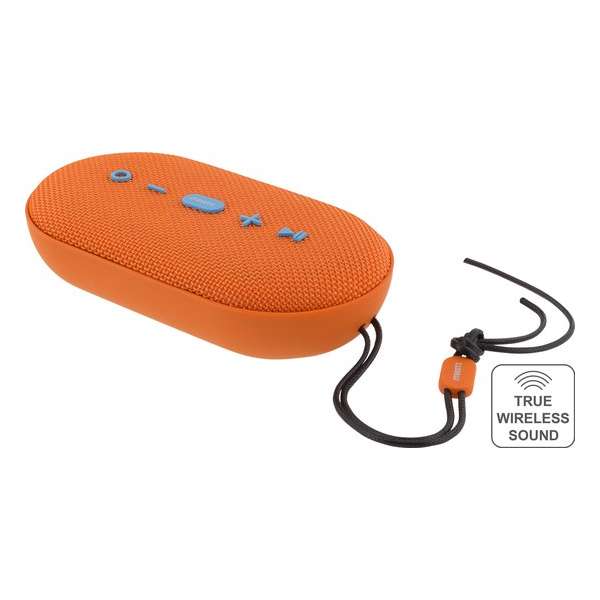 STREETZ CM754 Waterbestendig Bluetooth speaker IPX5 - Stof ontwerp - 2x5W - TWS - Oranje