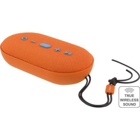 STREETZ CM754 Waterbestendig Bluetooth speaker IPX5 - Stof ontwerp - 2x5W - TWS - Oranje