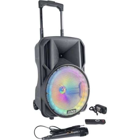 10'' Draagbare oplaadbare LED speaker met Bluetooth, LED verlichting en microfoon