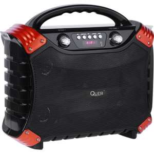 Quer - KOM0837 - Draagbare luidspreker + microfoon  - Set met BLUETOOTH, MP3, FM Radio, KARAOKE