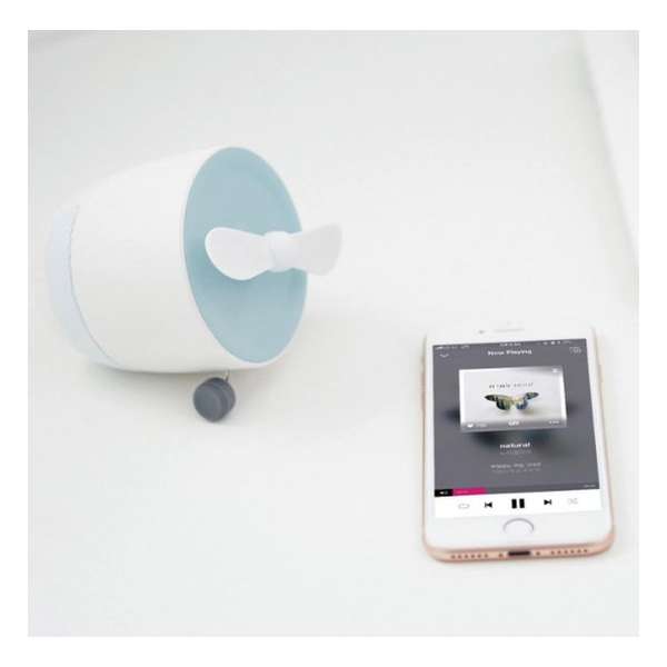 POUT EARS1 Draagbare Bluetooth luidspreker met miniventilator Roos