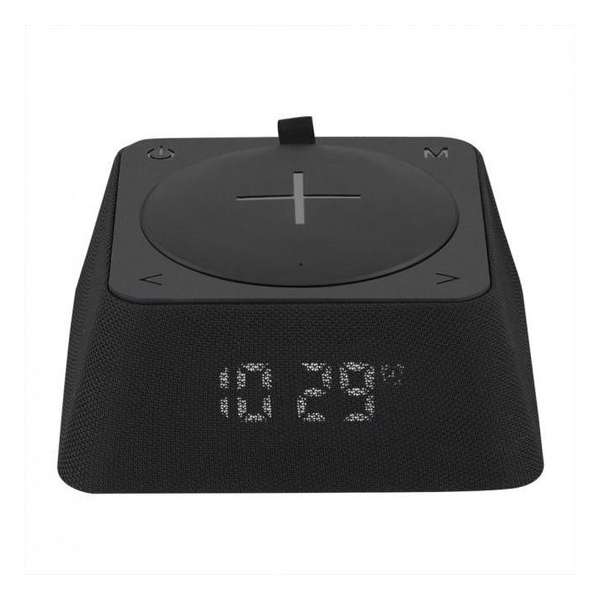 swisstone Q-Box Uhrenradio mit Bluetooth Lautsprecher, black