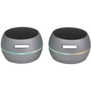S&C - bluetooth speakers met ledlicht grijs led boxen mini  grijs