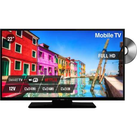 Nikkei TV 22 inch FULL HD - - SMART - TV - 12 Volt aansluiting - TV - budgethardware.net- Voor ieder wat wils! 35% Korting