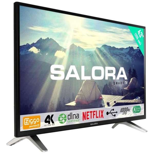 salora 43UHS3500 - Televisie - 4K - LED - Smart - Netflix - Youtube - Zuinig - A+