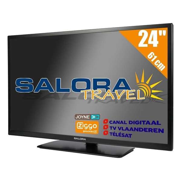 Salora Travel TV 24 inch LED9109CTS2 tv 61 cm (24'') 12 en 230 Volt HD Satelliet