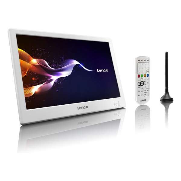 Lenco TFT-1028 - Draagbare televisie HD met DVB-T2 - 10 inch - Wit