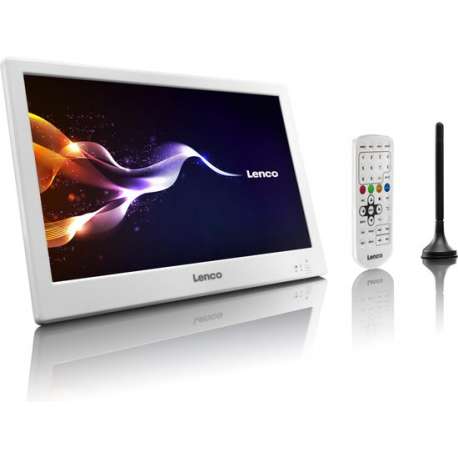 Lenco TFT-1028 - Draagbare televisie HD met DVB-T2 - 10 inch - Wit