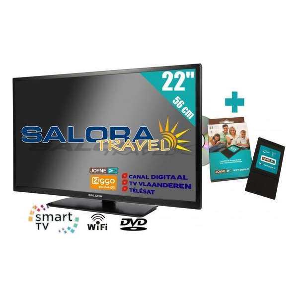 Salora 22" Travel TV 12/230 Volt Wifi + Joyne CI + Geprogr.