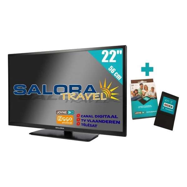 Salora 22" Travel TV 12/230 Volt + Joyne CI + Geprogrammeerd