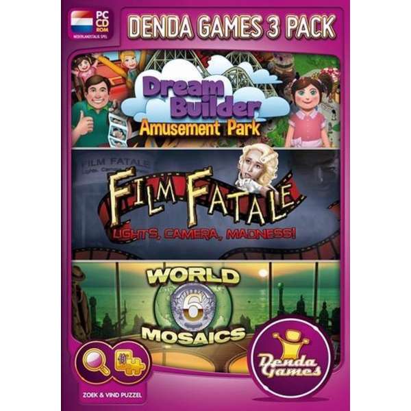 Denda Games 3 Pack: Amusement Park + Film Fatale: Lights, Camera, Madness + World Mosaics 6 - Windows