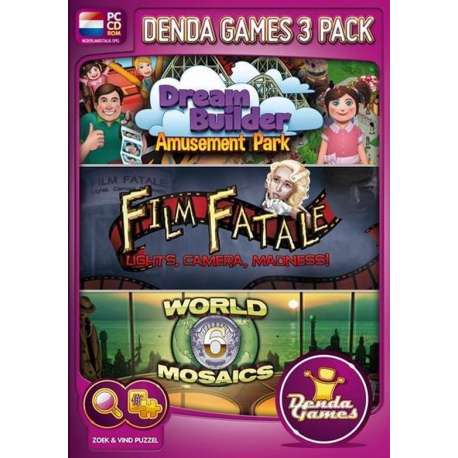 Denda Games 3 Pack: Amusement Park + Film Fatale: Lights, Camera, Madness + World Mosaics 6 - Windows