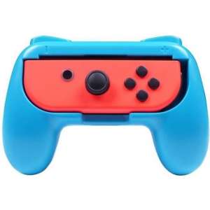 2 joystickgrepen voor Joy-Cons Nintendo Switch rood en fluorescerend blauw