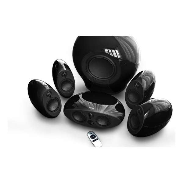 5.1 RMS 400W High-End surround luidsprekersysteem 3 5mm Aux 3x Optisch inclusief IR afstandsbediening Black