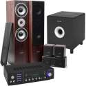 Home Cinema set van Fenton met Bluetooth, 5 speakers (walnoot), een 10" actieve subwoofer