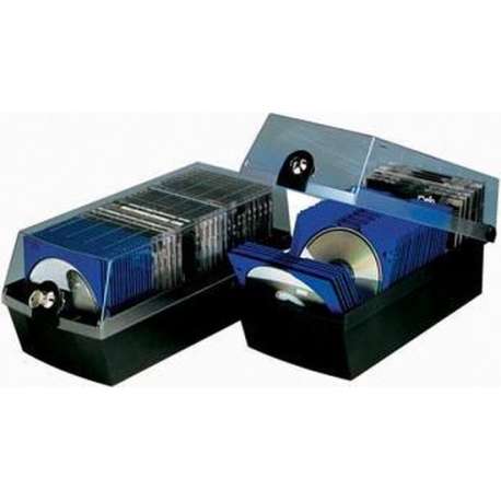 Han 9260-13 Cd-Box 60 Cds/Dvds/Blu-Rays Kunststof Polystereen Zwart 1 Stuks (B X H X D) 168 X 150 X 365 Mm