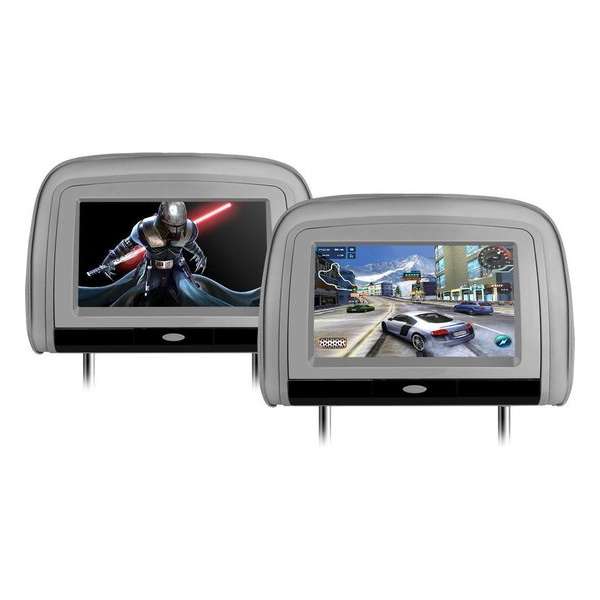 2x 9 inch GrijzeTFT LCD hoofdsteun DVD Speler