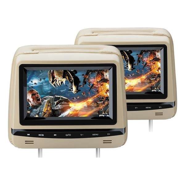 2x 7 inch touchscreen hoofdmonitoren (beige)