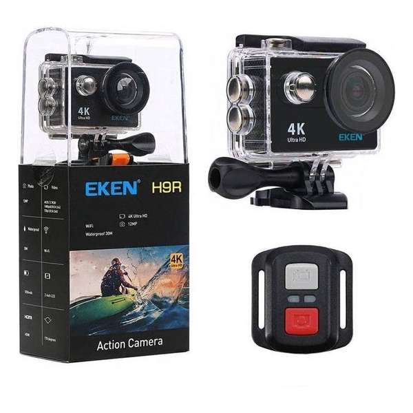 EKEN Action Camera H9R 4K UltraHD met EXTRA Batterij + 23 accessoires