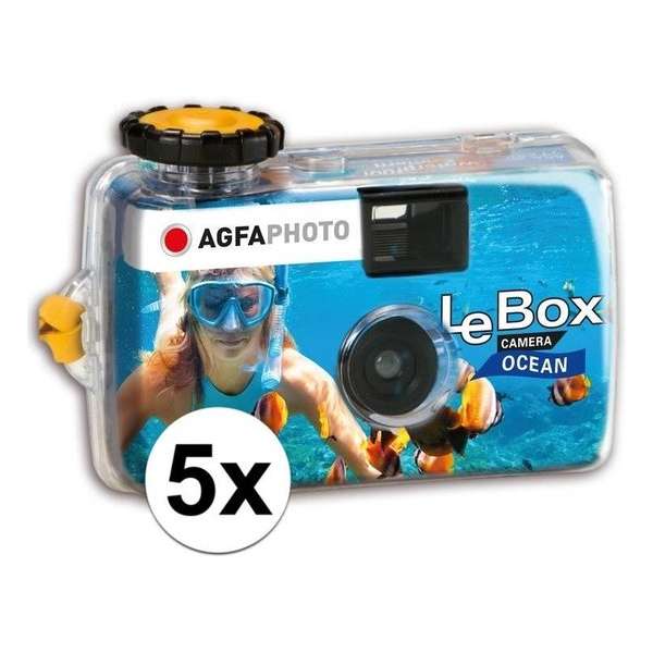 5x Wegwerp onderwater cameras voor 27 kleuren fotos  - Vakantiefotos weggooi cameras - Duiken/zwemmen