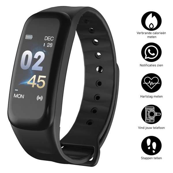 Activity tracker horloge met hartslagmeter- Stappenteller horloge dames - Waterdicht