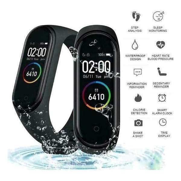 Sporthorloge 2020 - Stappenteller - Hartslagmeter -Activity Tracker- EU Versie -  Zwart