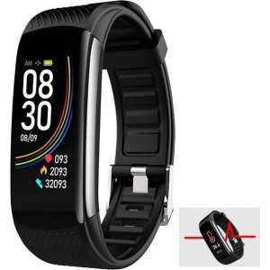 O.M.G® Black Smart Activitytracker - Met ingebouwde lichaamstemperatuur meter (incl. gratis blauwe polsband)