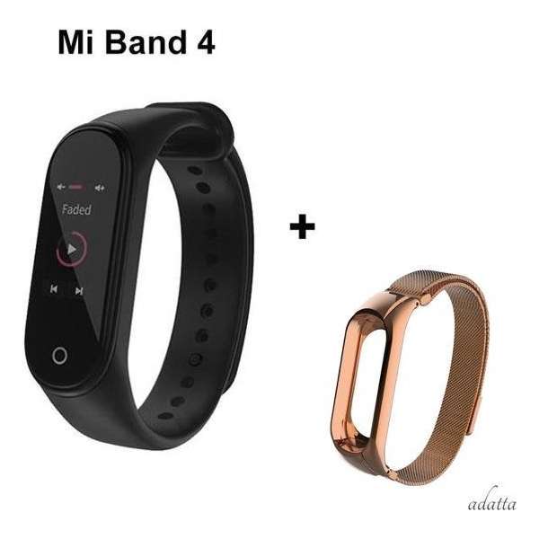 Xiaomi Mi Band 4 + Adatta Milianese loop bandje - rosé