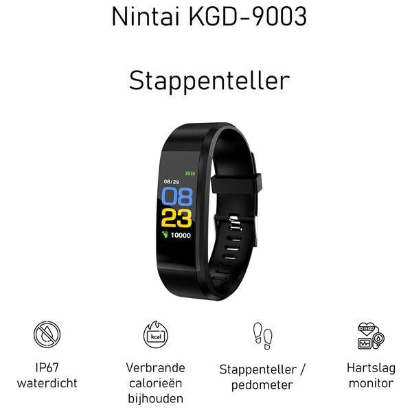 Stappenteller | Activity Tracker |Stappenteller Horloge | Waterdicht | Nintai KGD-9003