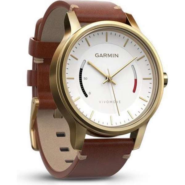 Garmin vivomove Premium goud staal met lederen armband