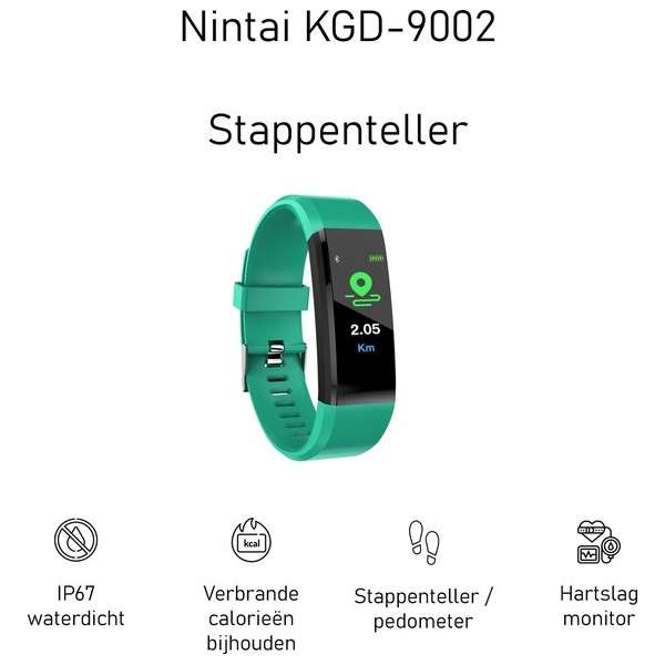 Stappenteller Horloge | Activity Tracker |Stappenteller| Waterdicht | Nintai KGD-9002