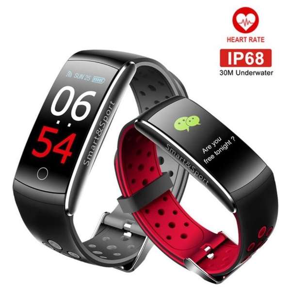 DrPhone V9 High - Activity Tracker - Zwart/Rood