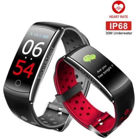 DrPhone V9 High - Activity Tracker - Zwart/Rood