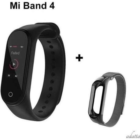 Xiaomi Mi Band 4 + Adatta Milianese loop bandje - Zwart