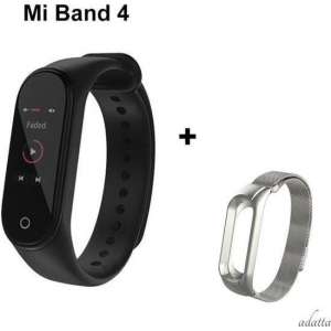 Xiaomi Mi Band 4 + Adatta Milianese loop bandje - Zilver