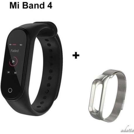 Xiaomi Mi Band 4 + Adatta Milianese loop bandje - Zilver