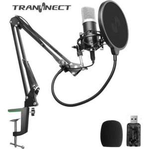 Berani BM800 - Condensator Studio microfoon met Arm Schuimhoes - Schokdemping Popfilter en Geluidskaart - microfoon voor pc
