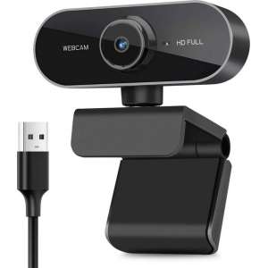 Webcam voor PC met USB en Microfoon - Full HD 1080P - Geschikt voor Windows en Mac - Zwart