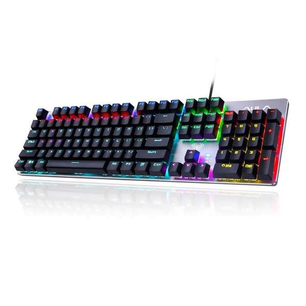 AULA S2016 RGB mechanisch gaming toetsenbord - qwerty - blue switch - 104 keys anti-ghosting game toetsenborden