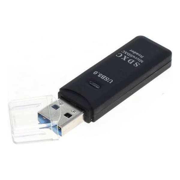 USB Cardreader met USB-A connector en 2 kaartsleuven - voor (Micro) SD/SDHC/SDXC/MMC/TF - USB3.0