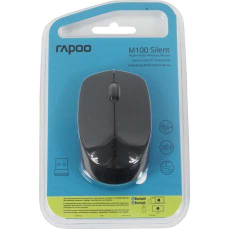 Rapoo M100 muis RF draadloos + Bluetooth 1300 DPI Ambidextrous