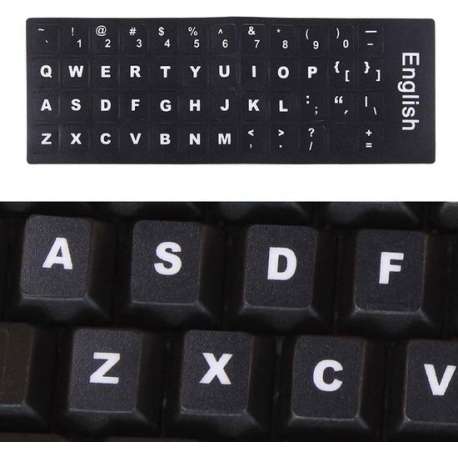 toetsenbord Film Cover Independent Paste English toetsenbord Stickers voor Laptop Notebook Computer toetsenbord(zwart)